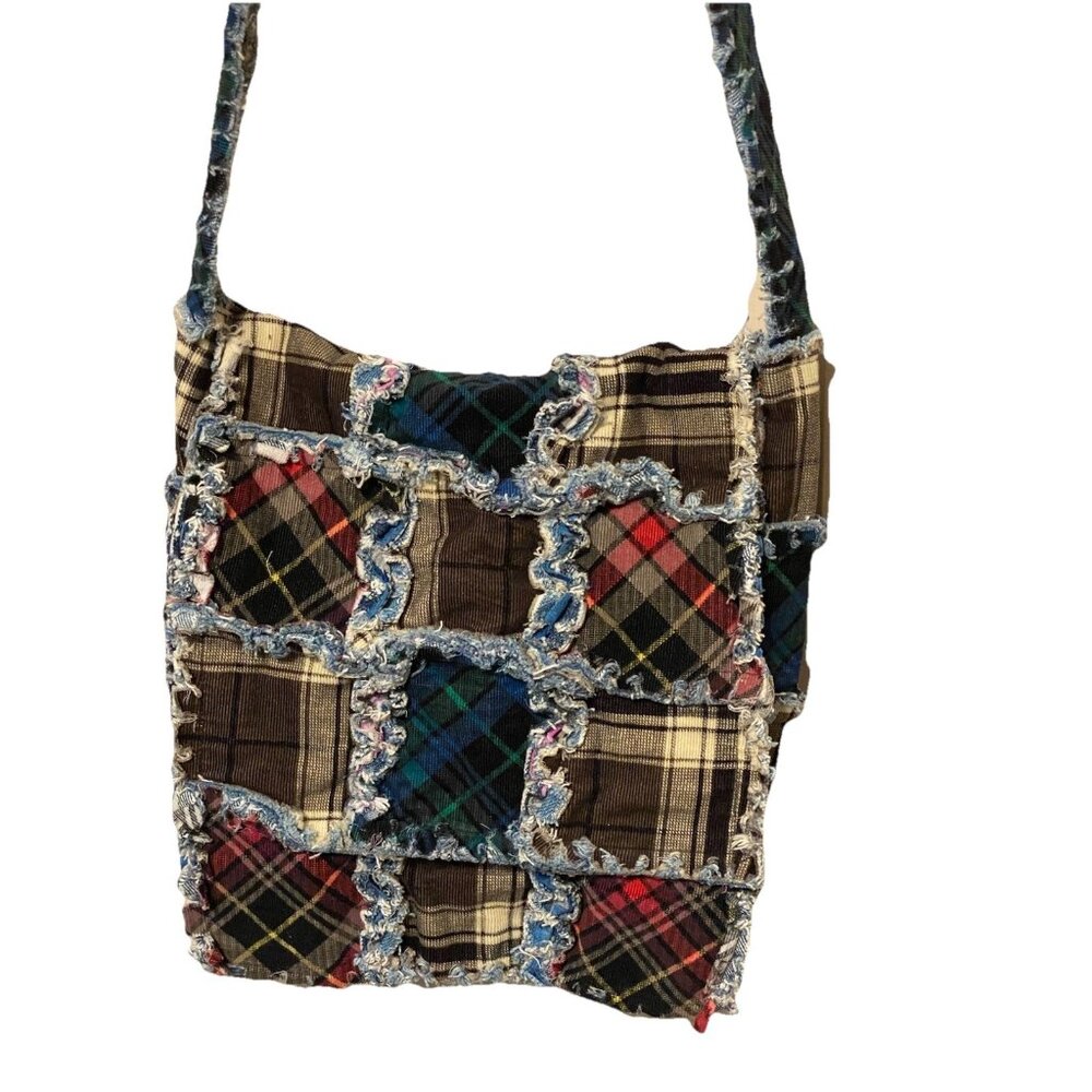 Boho Crossbody Shoulder Bag Purse Colorful Patchwork Green Blue Black - Picture 1 of 14
